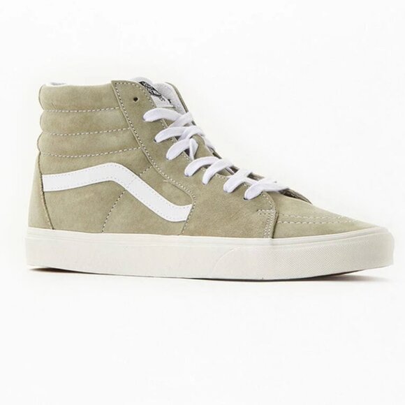 NEW Vans Sk8-Hi Pig Suede Moss Gray Snow White / Mint Green M8.5 W 10 - Picture 1 of 9
